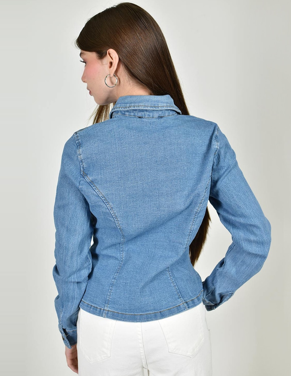 Camisa de algodón manga larga para mujer